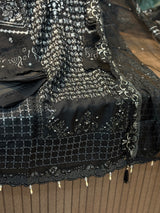 254 Pearl Elegance Chiffon Suit - black