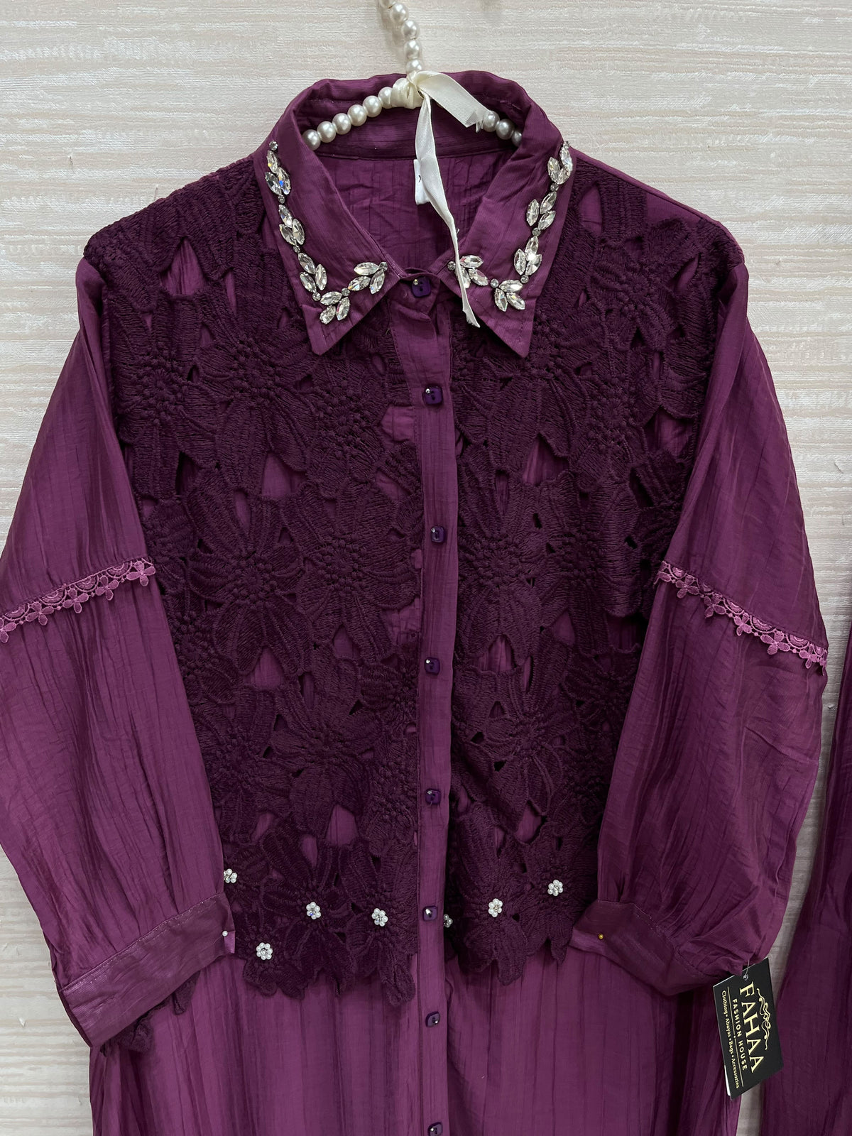 1495 Korean Crochet Coordset - Plum Purple