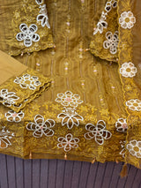 211 cutwork party wear - yellow