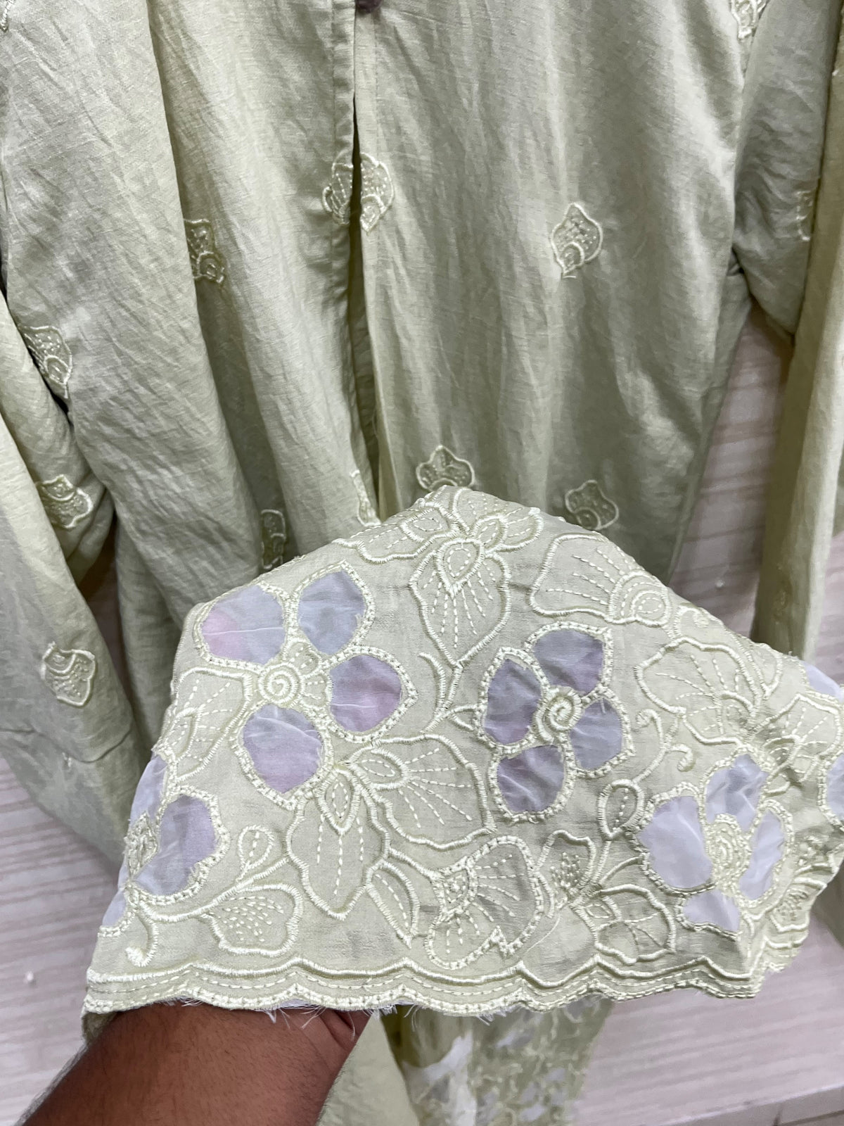 1465 Korean Floral Coordset - Pista Green