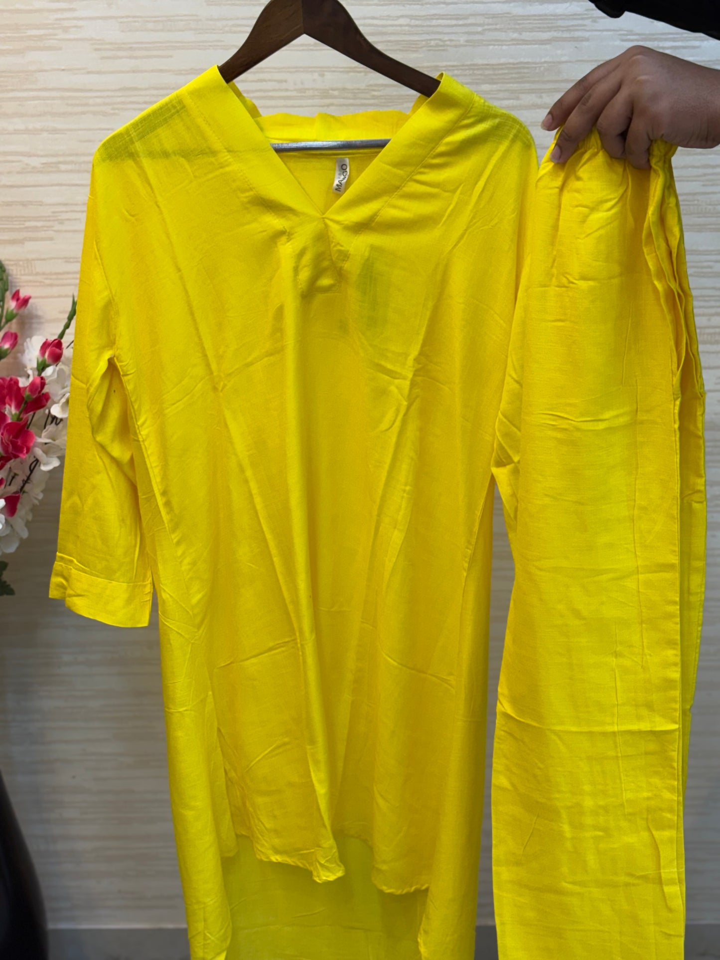 209 rayon cotton cord sets -yellow