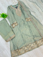 1527 Pakistani Anarkali Gown - Mint Green