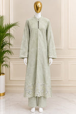 1465 Korean Floral Coordset - Pista Green