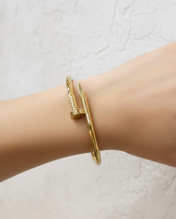 058 Minimal Gold Nail Cuff Bracelet