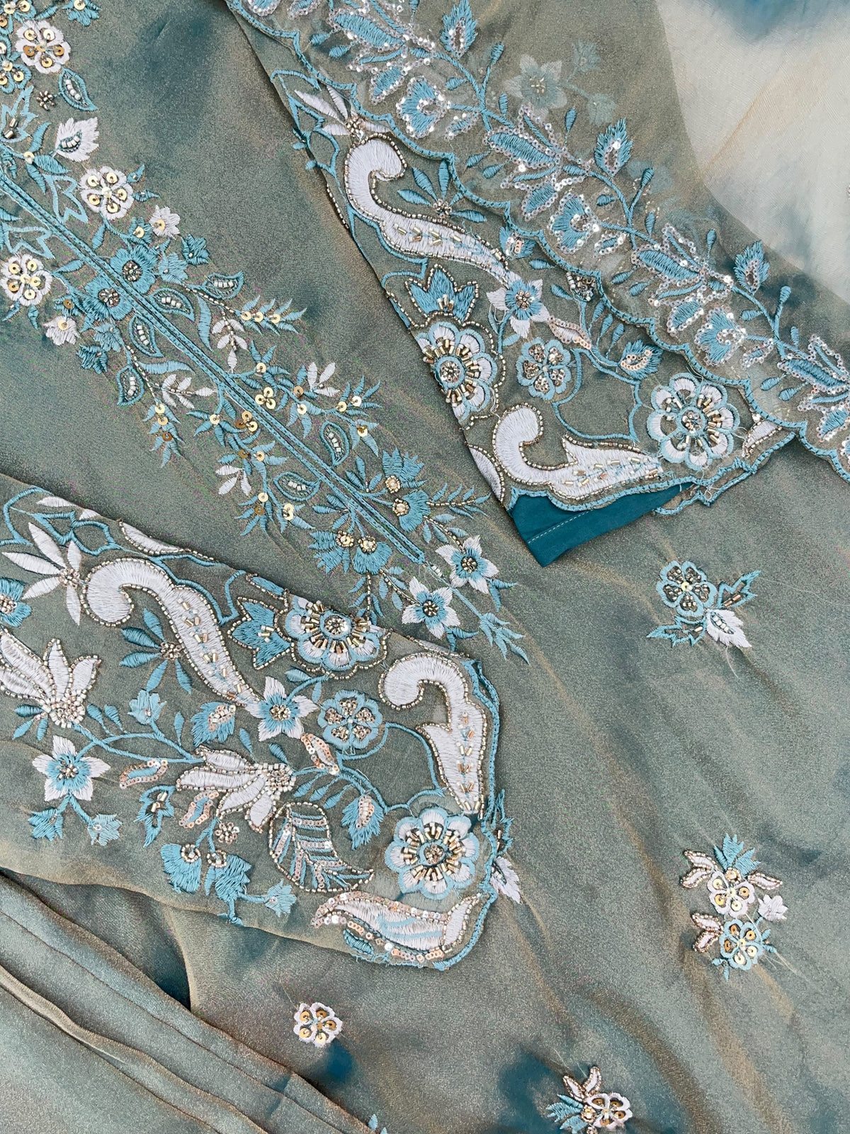 1477 Pakistani Party Wear - Ice Blue