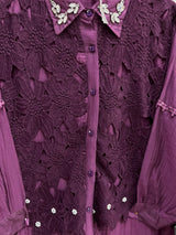 1495 Korean Crochet Coordset - Plum Purple