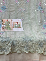 1483 Pakistani Unstitched Party Wear - Pista Green