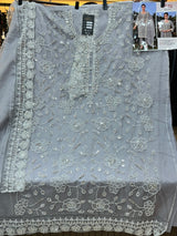 1469 Pakistani Unstitched Party Wear - Ice Grey