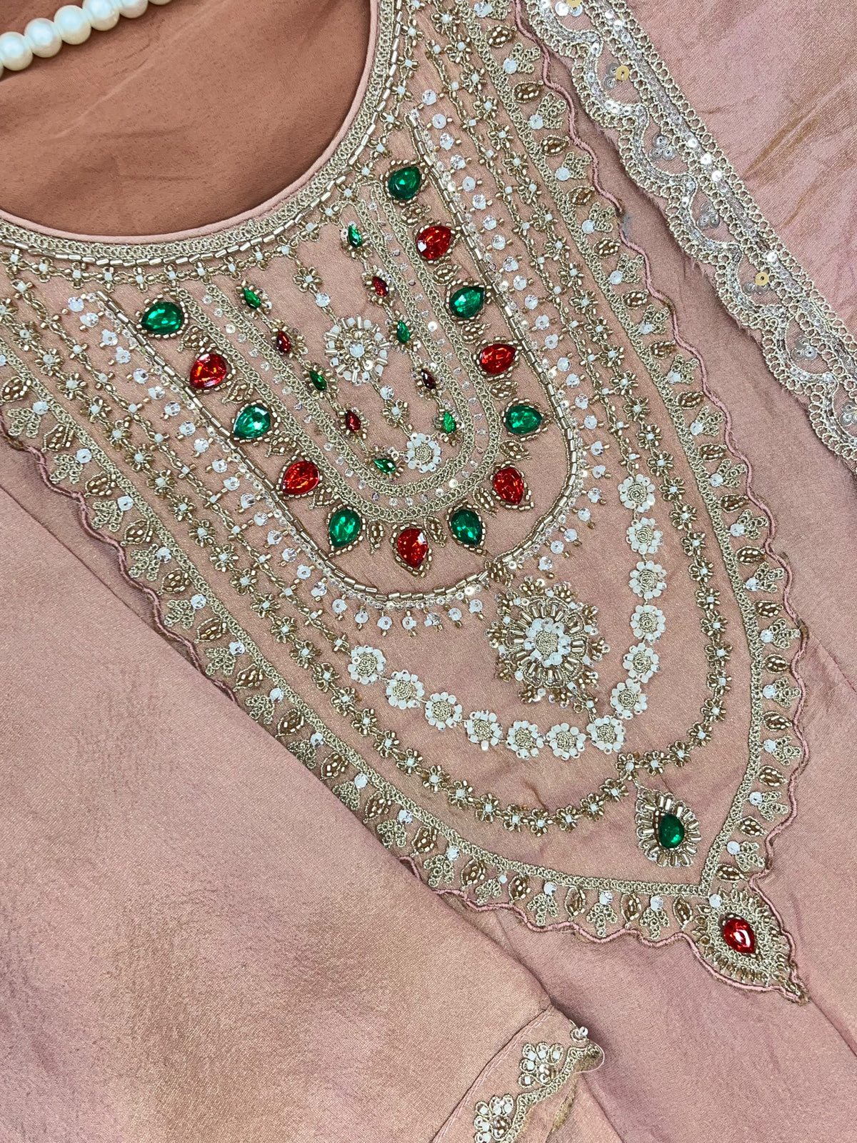 1463 Pakistani Party Wear - Peach Pink