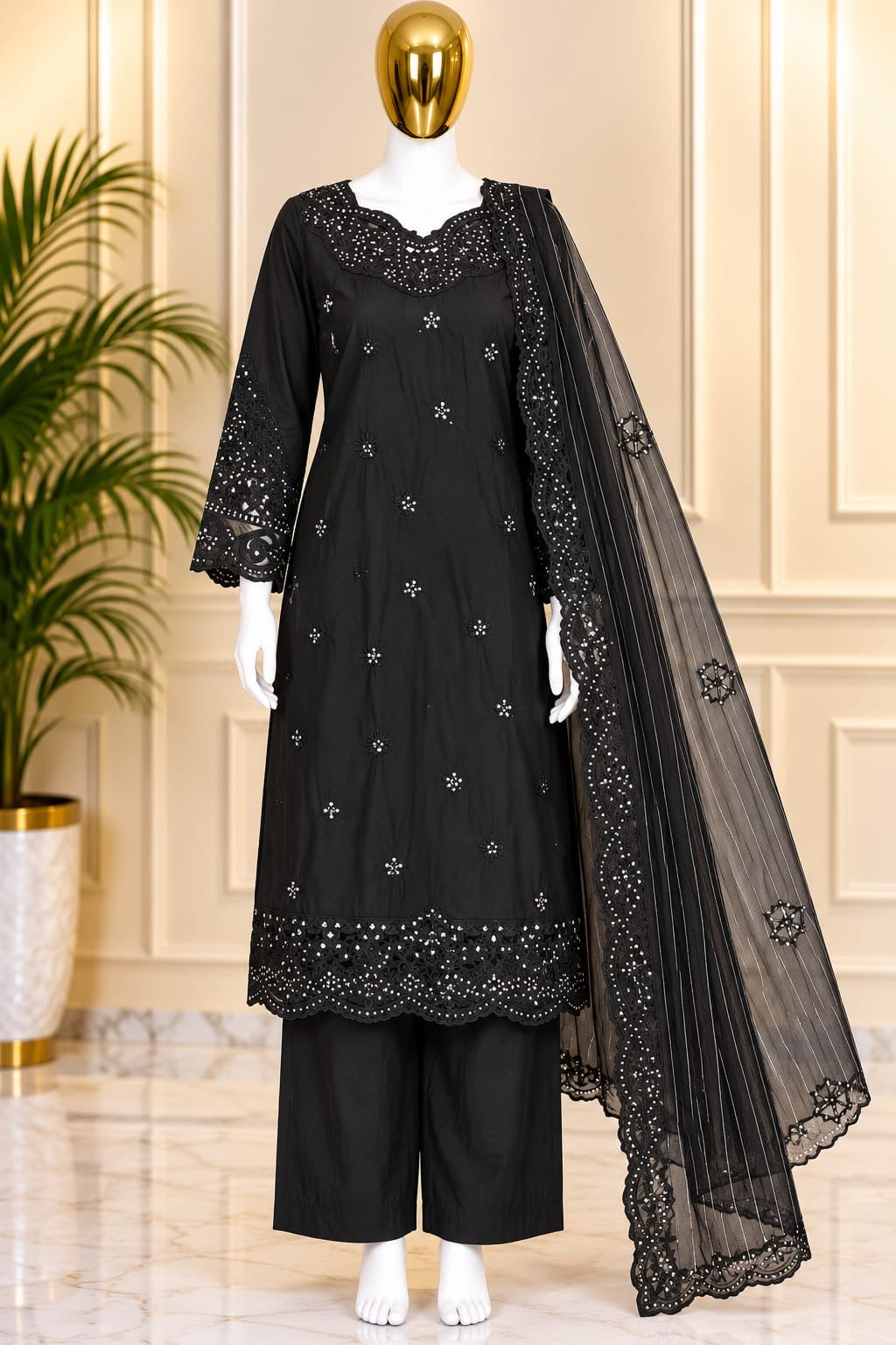 1475 Pakistani Party Wear -  Black