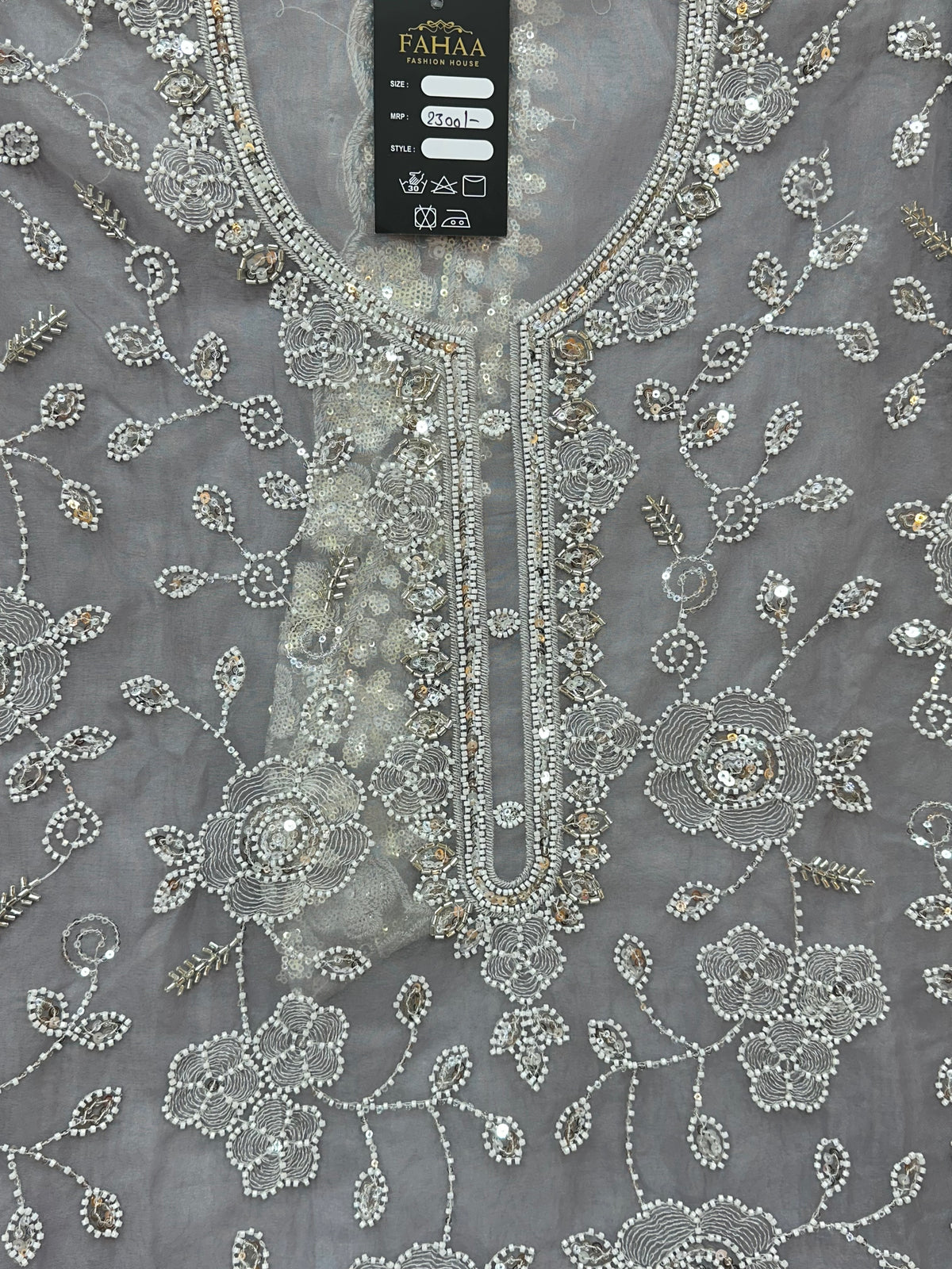 1469 Pakistani Unstitched Party Wear - Ice Grey