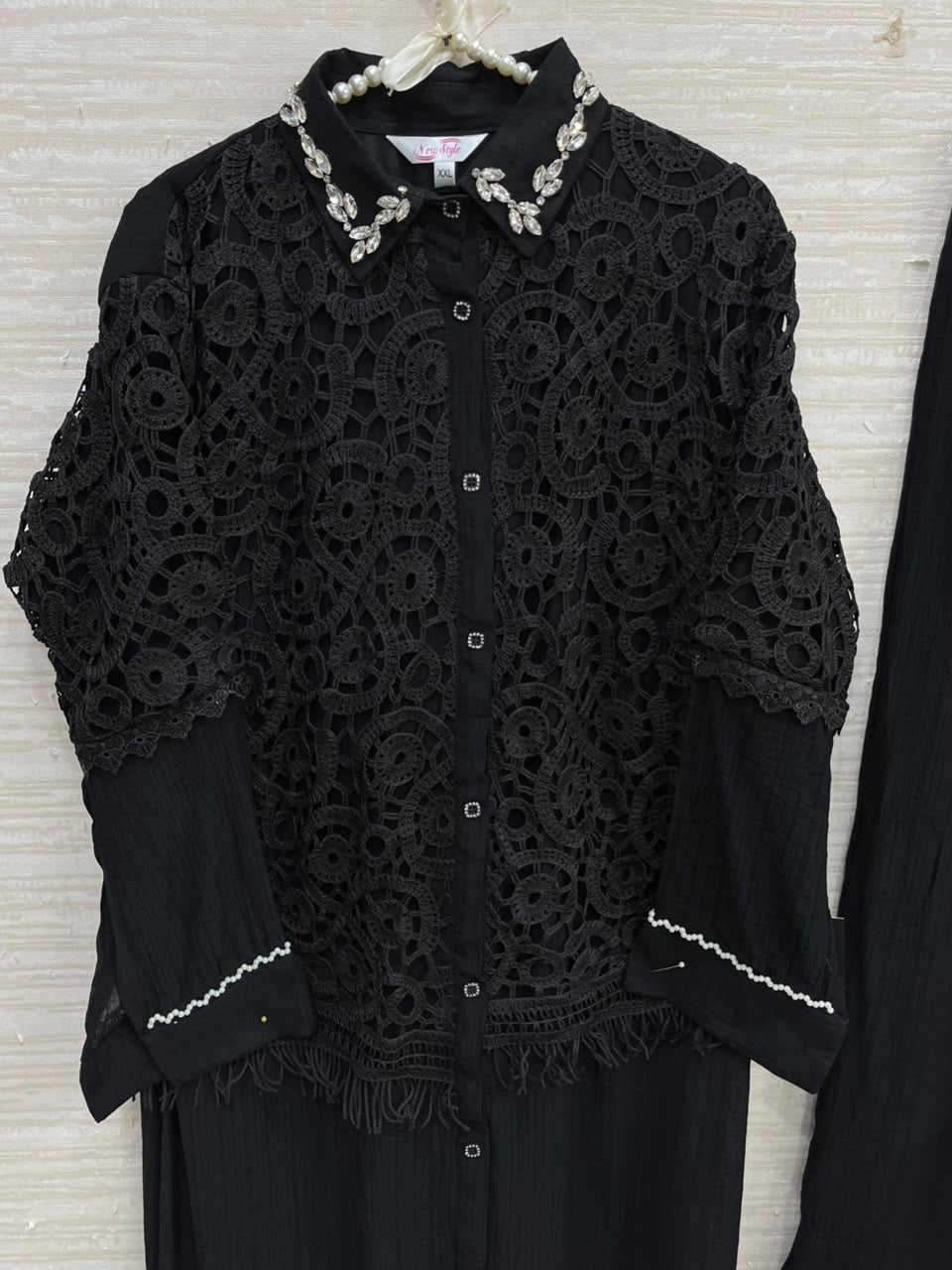 1496 Korean Crochet Coordset - Black