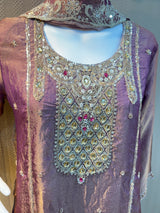 1478 Pakistani Party Wear - Mauve Brown