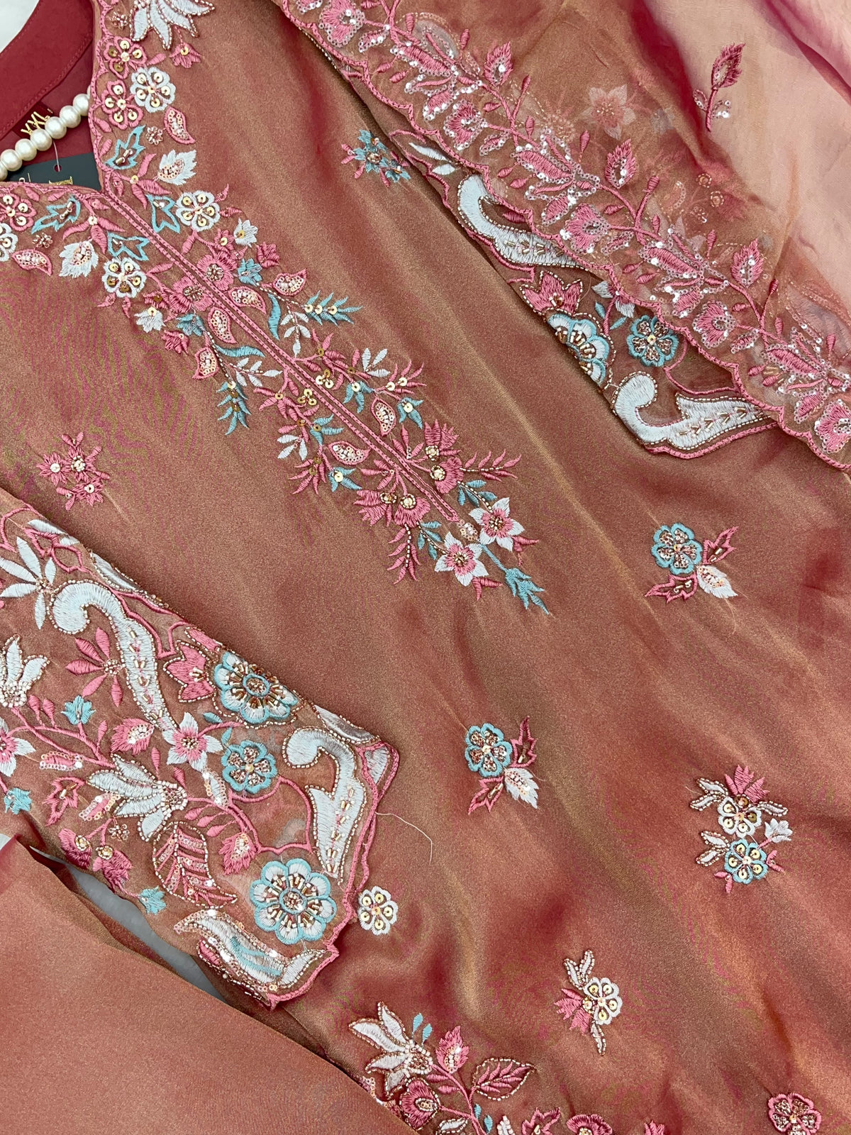1477 Pakistani Party Wear - Copper Brown