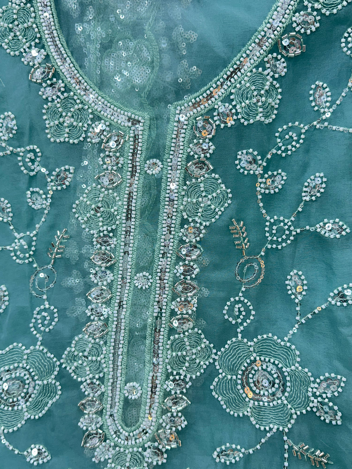 1469 Pakistani Unstitched Party Wear - Aqua Blue