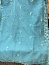 1469 Pakistani Unstitched Party Wear - Aqua Blue