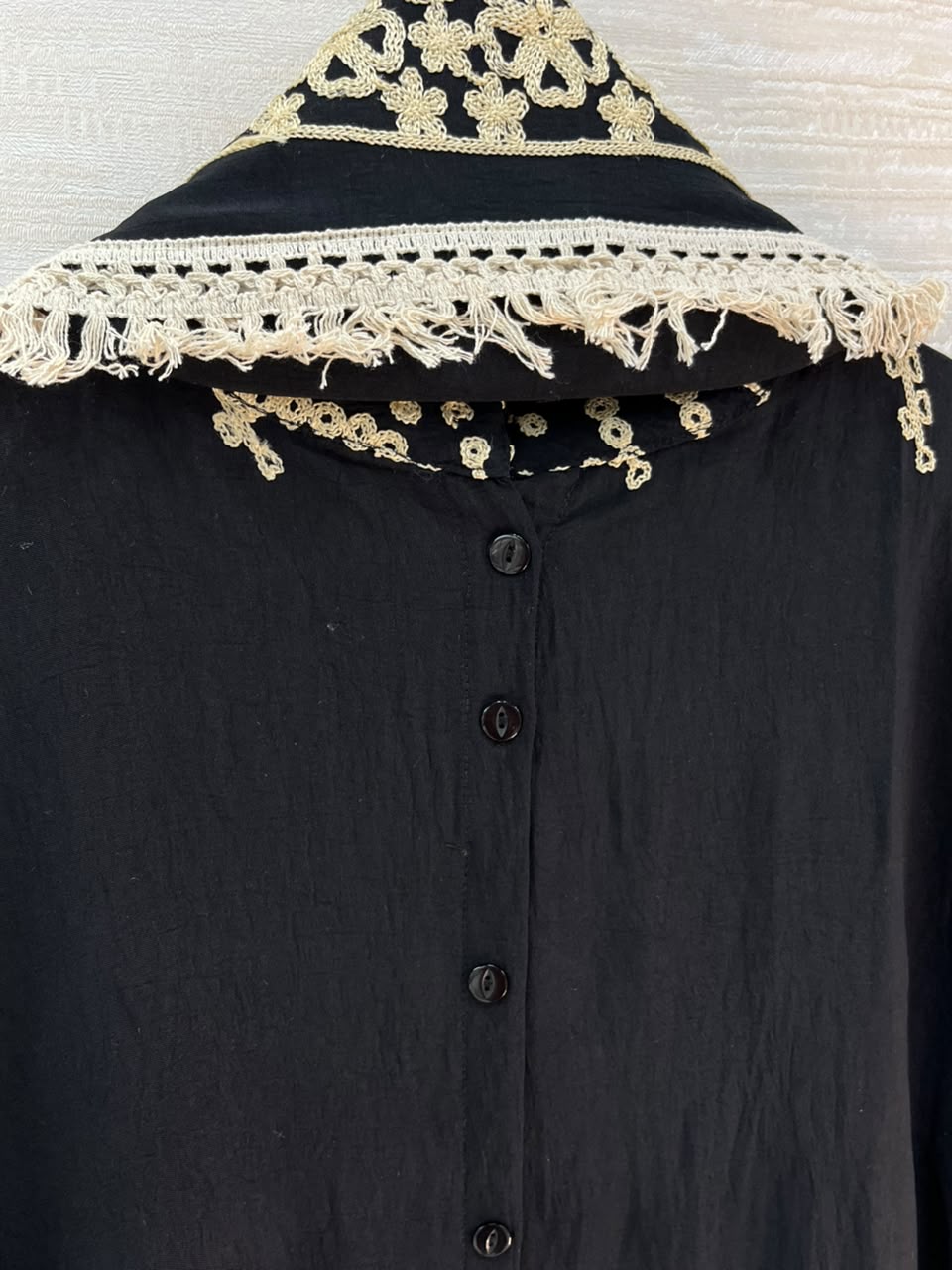 1098 Korean Embroidered Coord Set - Black