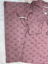 1454 Korean Printed Night Wear - Dusty Mauve