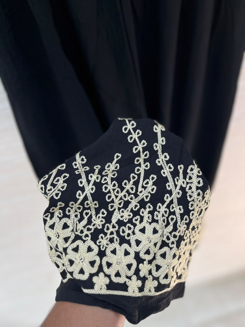 1098 Korean Embroidered Coord Set - Black