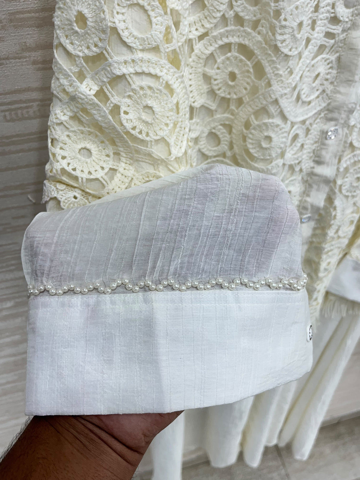 1496 Korean Crochet Coordset - Ivory