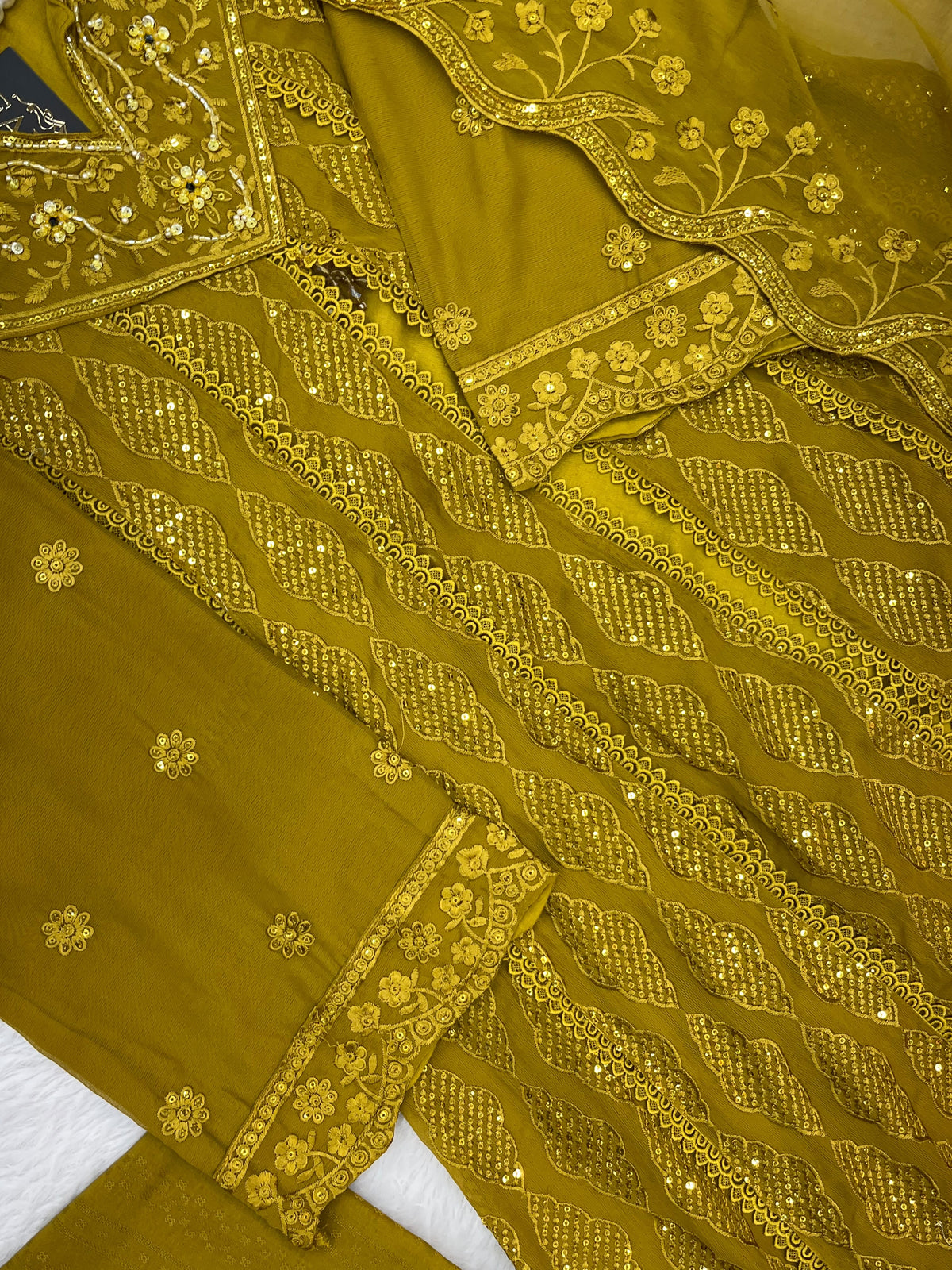 1464 Pakistani Party Wear - Mustard Yellow