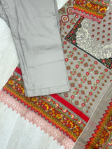 252 embroidered cotton suit