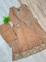 1527 Pakistani Anarkali Gown - Cinnamon Brown