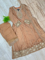 1527 Pakistani Anarkali Gown - Cinnamon Brown