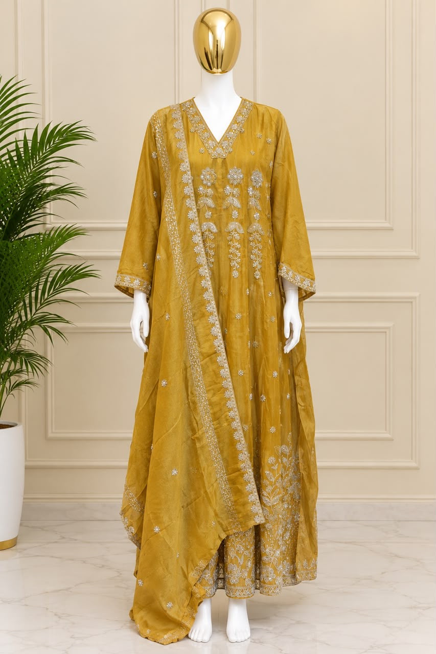 1525 Pakistani Heavy Partywear - Mustard
