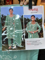 1469 Pakistani Unstitched Party Wear - Aqua Blue