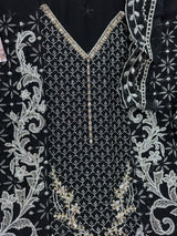1467 Pakistani Unstitched Party Wear - Black