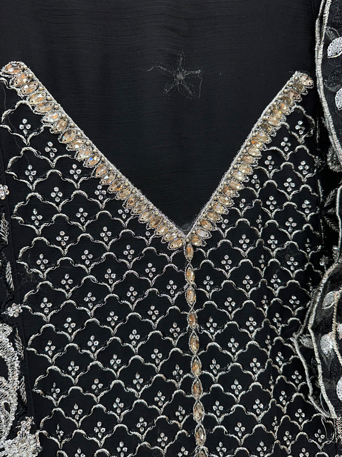 1467 Pakistani Unstitched Party Wear - Black
