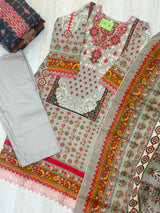 252 embroidered cotton suit