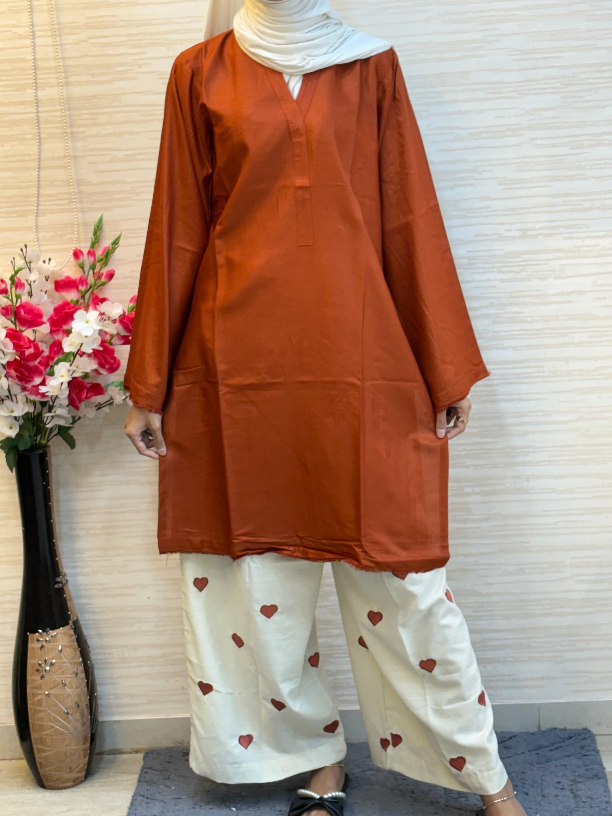 233 Viscose Rayon Cord Set - Rusty orange