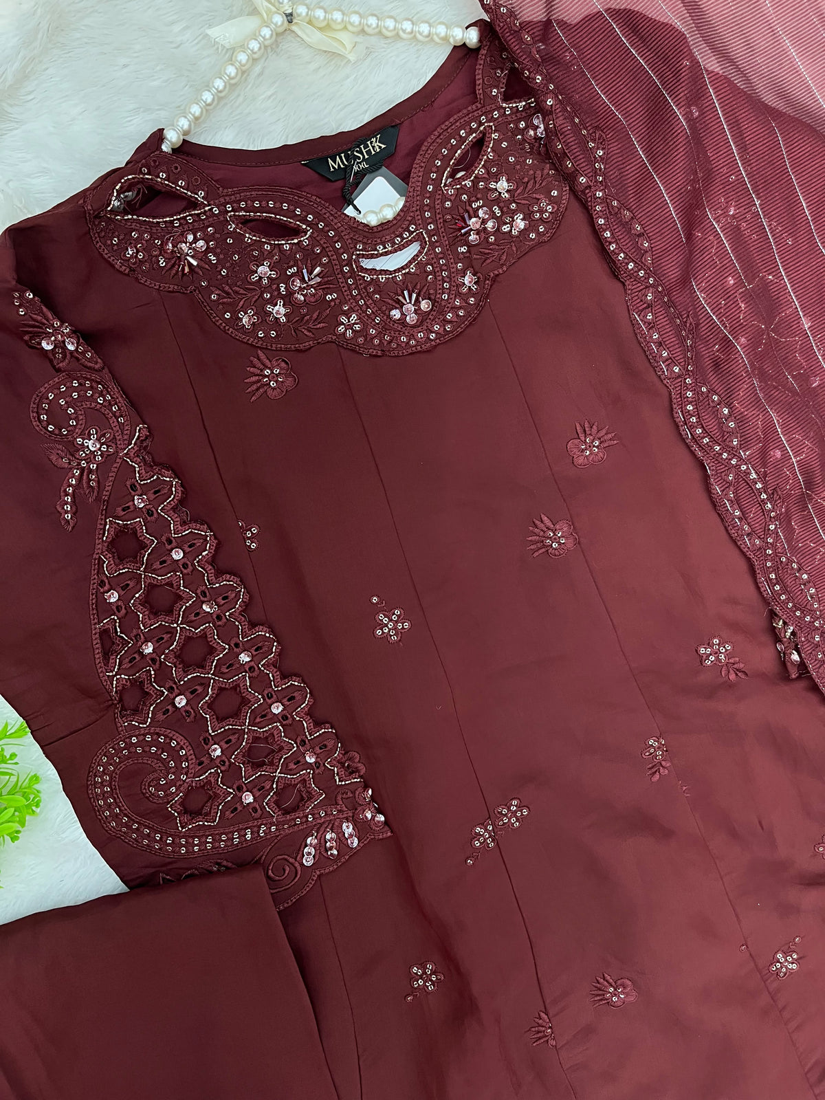 1475 Pakistani Party Wear - Maroon
