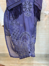 238 Elegant Embroidered 3pc Suit - purple