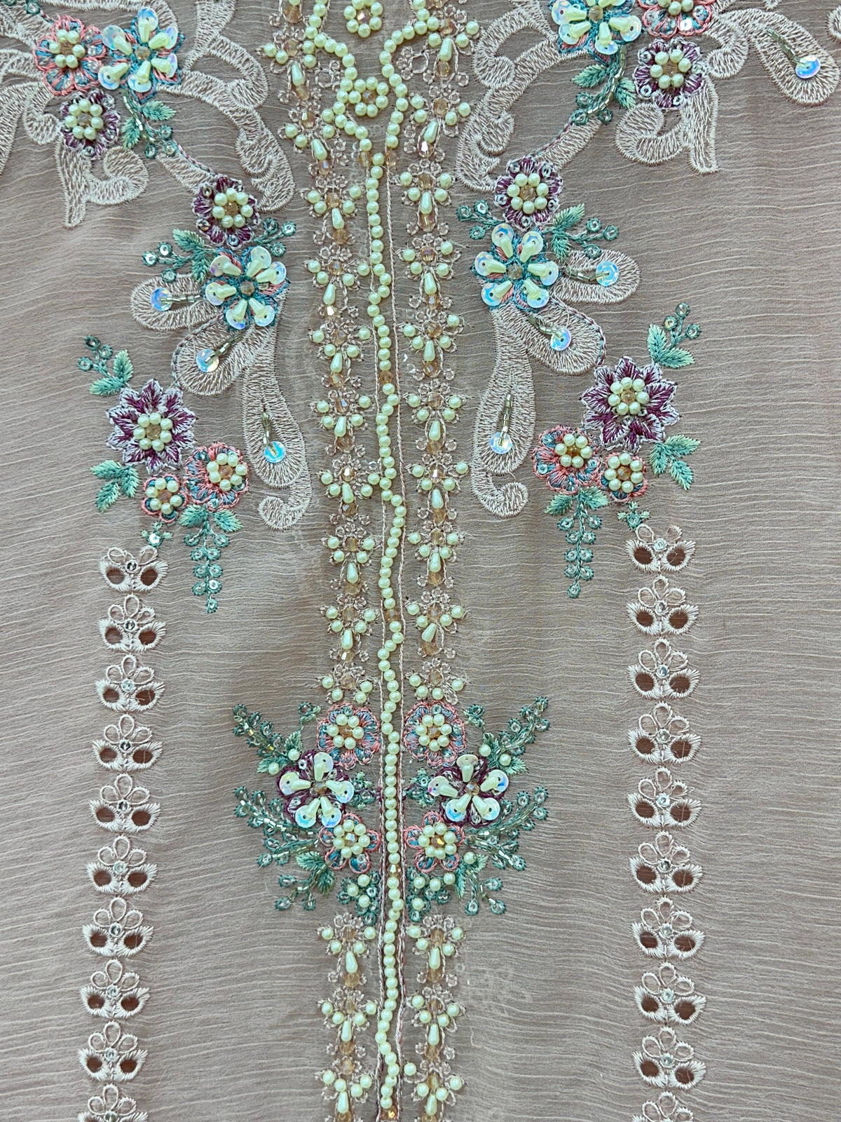 1483 Pakistani Unstitched Party Wear - Nude Peach