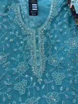 1469 Pakistani Unstitched Party Wear - Aqua Blue
