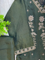 1525 Pakistani Heavy Partywear - Mehendi Green