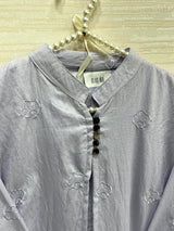 1465 Korean Foral Coordset - Lilac Grey