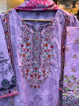 220 embroidered cotton suit