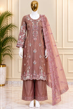 1477 Pakistani Party Wear - Copper Brown
