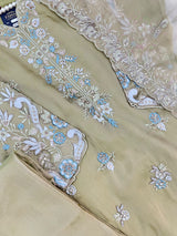 1477 Pakistani Party Wear - Olive Green