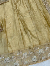1527 Pakistani Anarkali Gown - Golden Beige