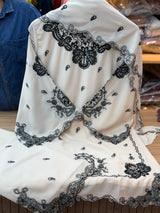 214 Elegant Ivory Georgette Kurta Palazzo Set