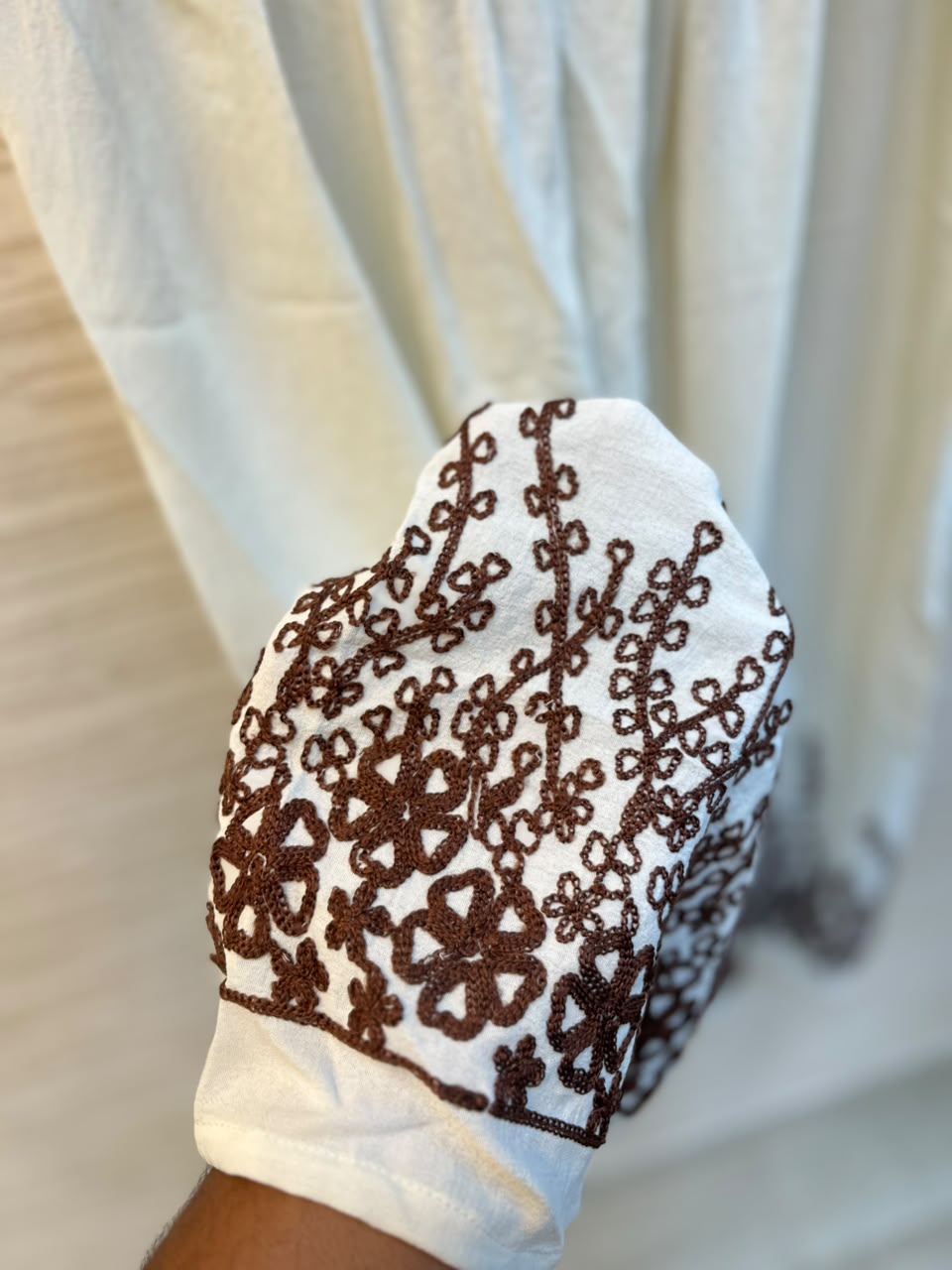 1098 Korean Embroidered Coord Set - White