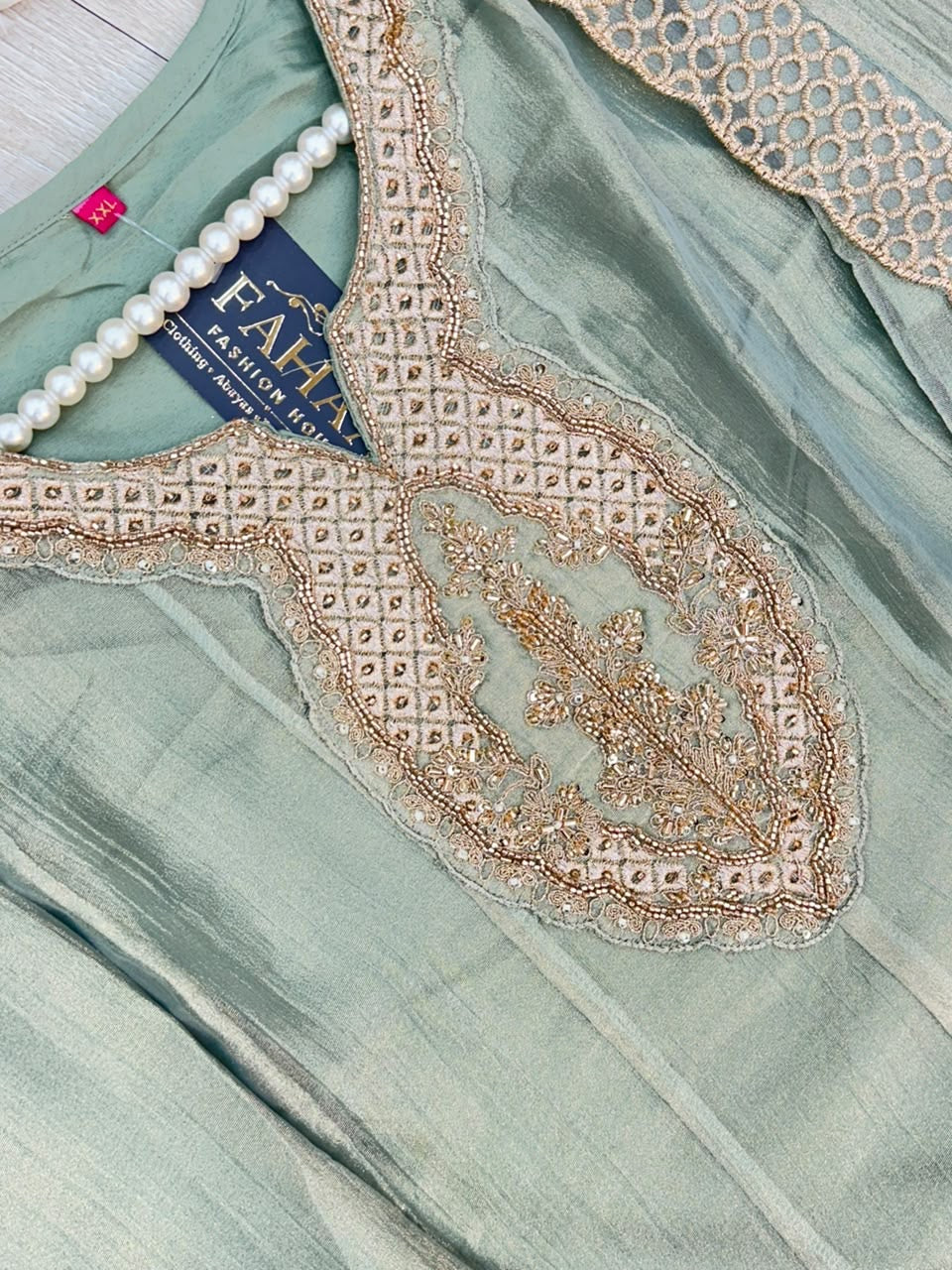 1527 Pakistani Anarkali Gown - Mint Green