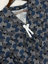 1454 Korean Printed Night Wear - Navy Blue