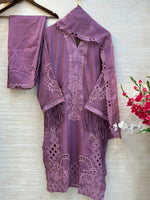 238 Elegant Embroidered 3pc Suit - pink