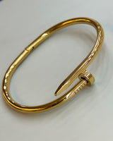 058 Minimal Gold Nail Cuff Bracelet